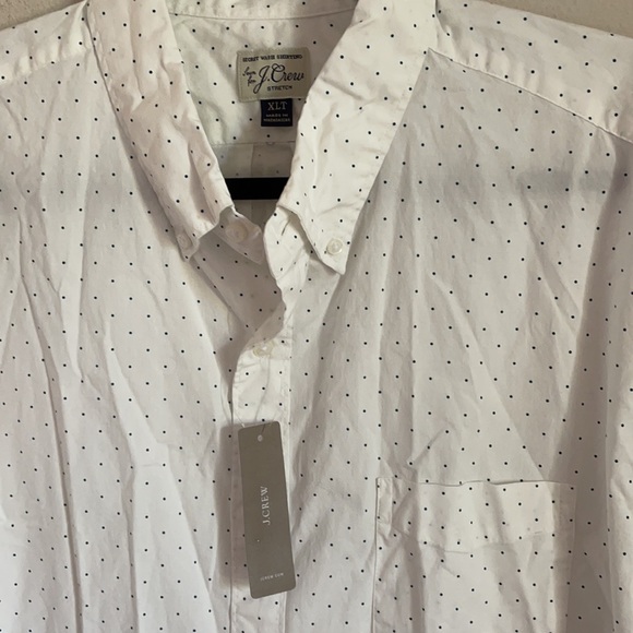 J Crew Secret Wash Shirting Mini Polka Dot Classic Button Down Shirt NWT - Picture 4 of 6